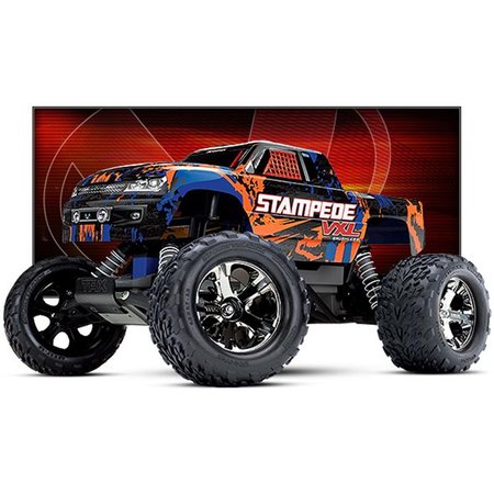 TRAXXAS 360764ORNG Stampede VXL 1 to 10 Scale Monster Truck withTQi, Orange TR325171